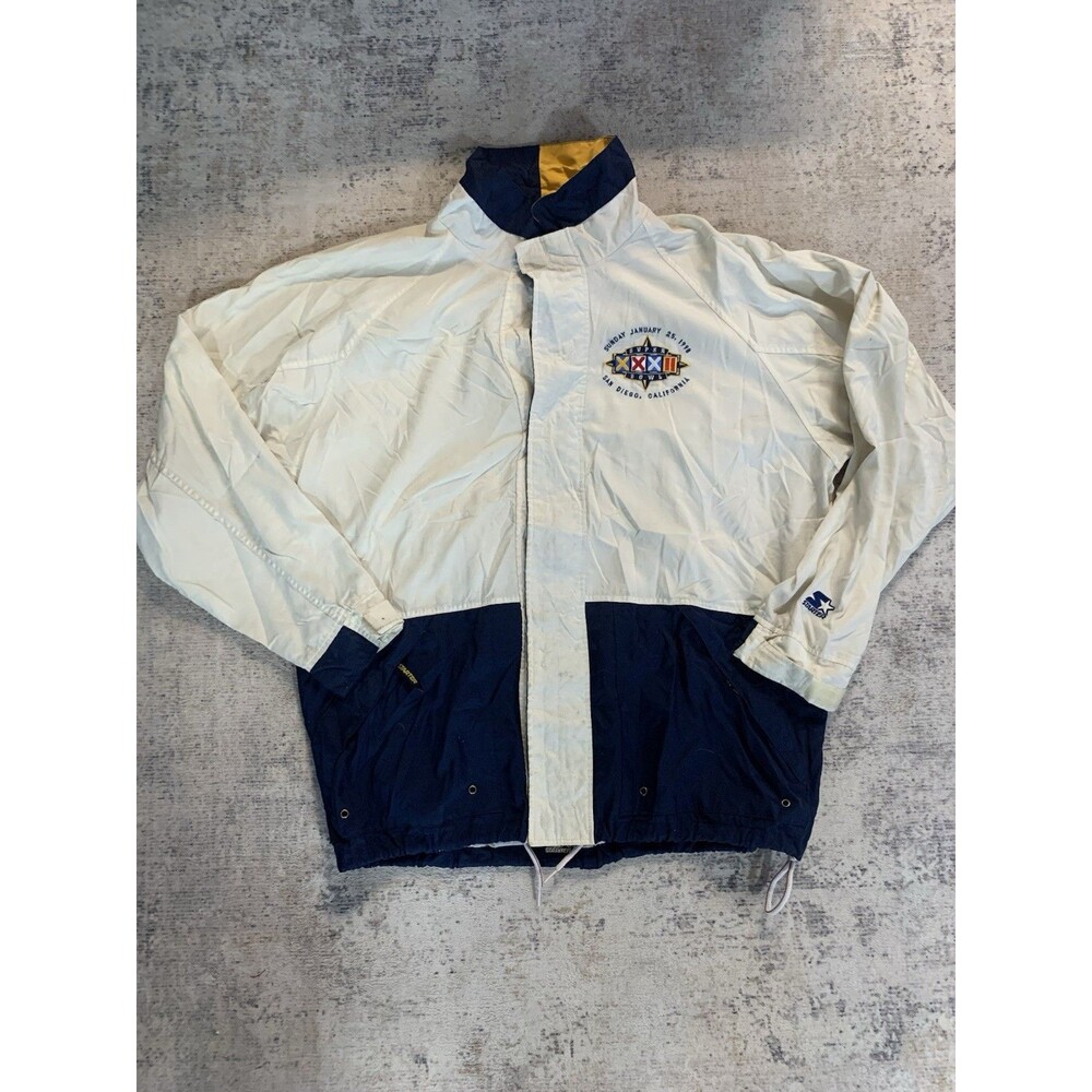 VINTAGE 1998 NFL x Starter Superbowl XXXII Size L Button Up Windbreaker